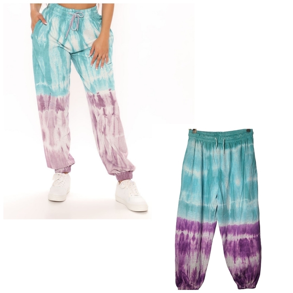 Fashion Nova tye dye track pants Size large